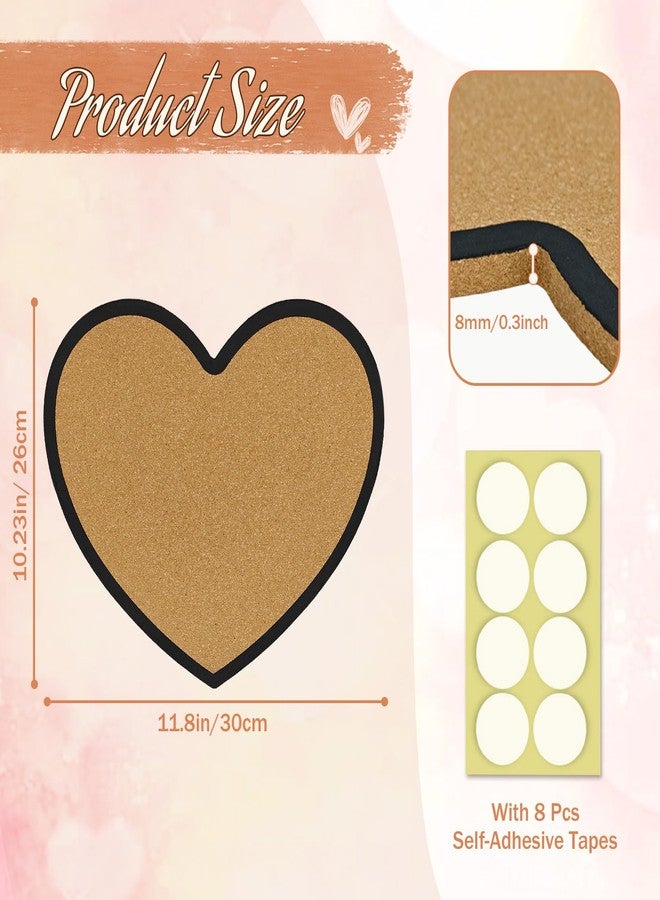 YCCYYCCY Heart-Shaped Cork Board, 0.3 inch / 8mm Thick Pin Board for Walls, Approx. 10 x 12 inch / 26 x 30 cm Bulletin Board for Office, Home, School, Valentine's Decor(1pc) - Image 3