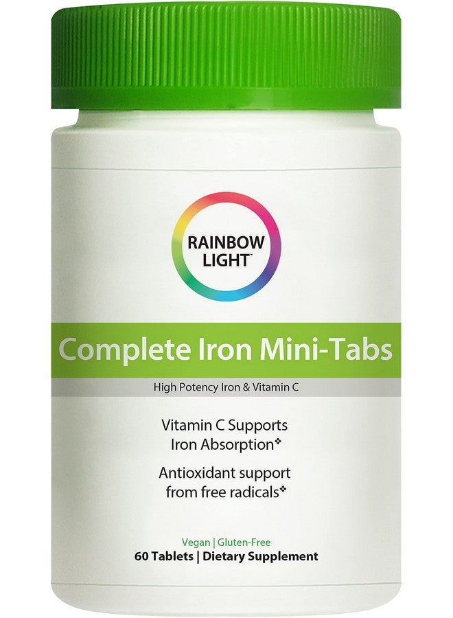 Rainbow Light Rainbow Light - Complete Iron Mini-Tabs, Gently Encourages Healthy Iron Levels by Promoting Iron Absorption with Ferractiv Iron, Vitamin C and Ginger, Vegan, Gluten-Free, Non-Constipating, 60 Tablets - Image 1