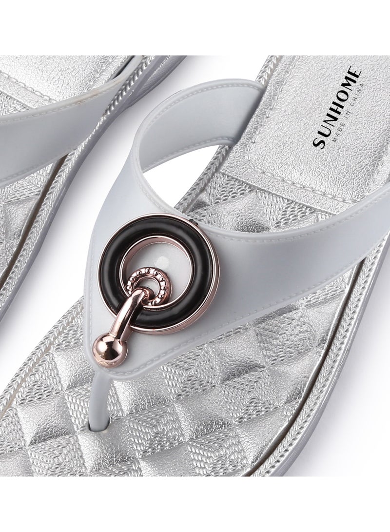 Sunhome Modern Minimalist Style Slippers Beautiful Decoration Silver  - Image 5