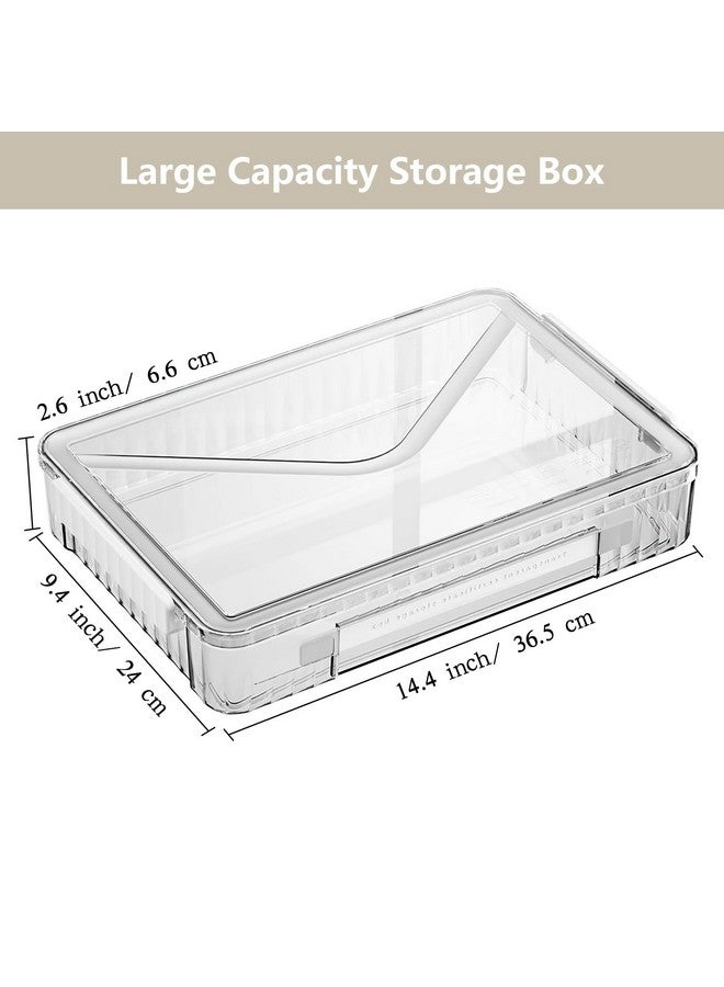SAYEEC Portable Project Case With Handle Clear File Storage Box Plastic Storage Container With Lid Stackable Flat Storage Bin Document Magazine Protector Organizer For A4 Paper Photo Craft Scrapbook - Image 2