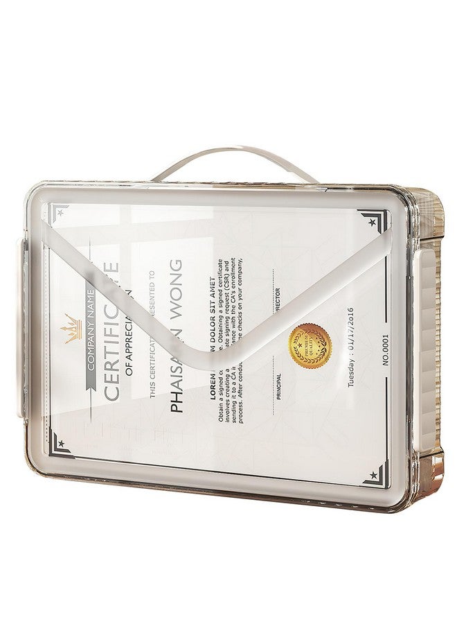 SAYEEC Portable Project Case With Handle Clear File Storage Box Plastic Storage Container With Lid Stackable Flat Storage Bin Document Magazine Protector Organizer For A4 Paper Photo Craft Scrapbook - Image 1