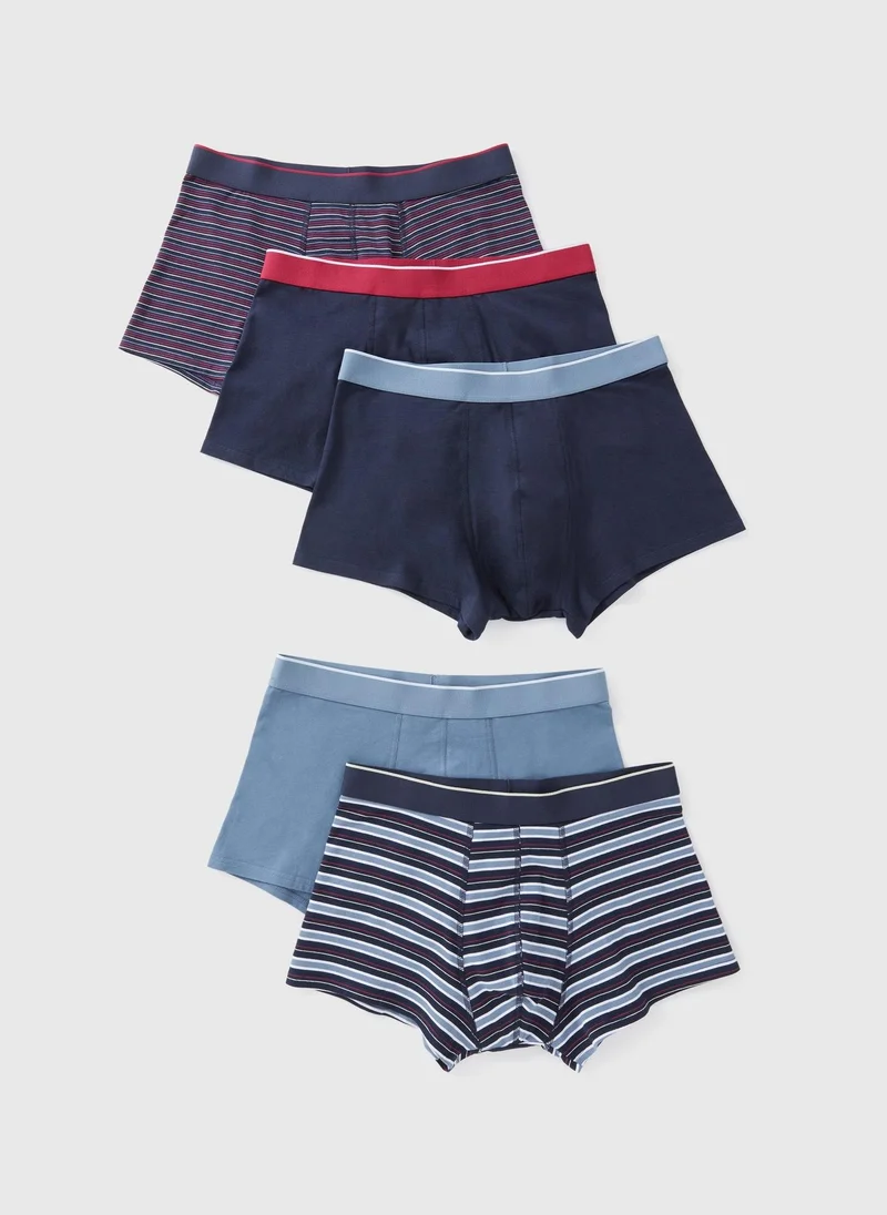 Matalan 5 Pack Multicolour Stripe Hipsters