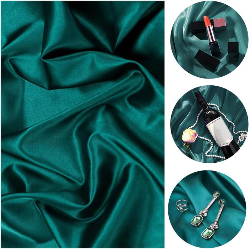 klarako Photography Backdrop Solid Color Artificial Silk Mercerized Cloth Shoot Background Studio Photo Props for Jewelry Ring Cosmetics klarako27.56x39.37inch klarakoDark Green - Image 3