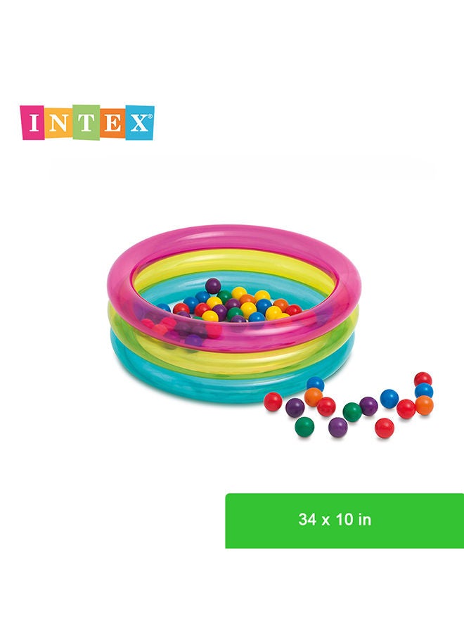 INTEX Inflatable Classic 3-Ring Baby Ball Pit With 50 Colorful 2½" (6.5Cm) Fun Ballz 86x25cm - Image 5