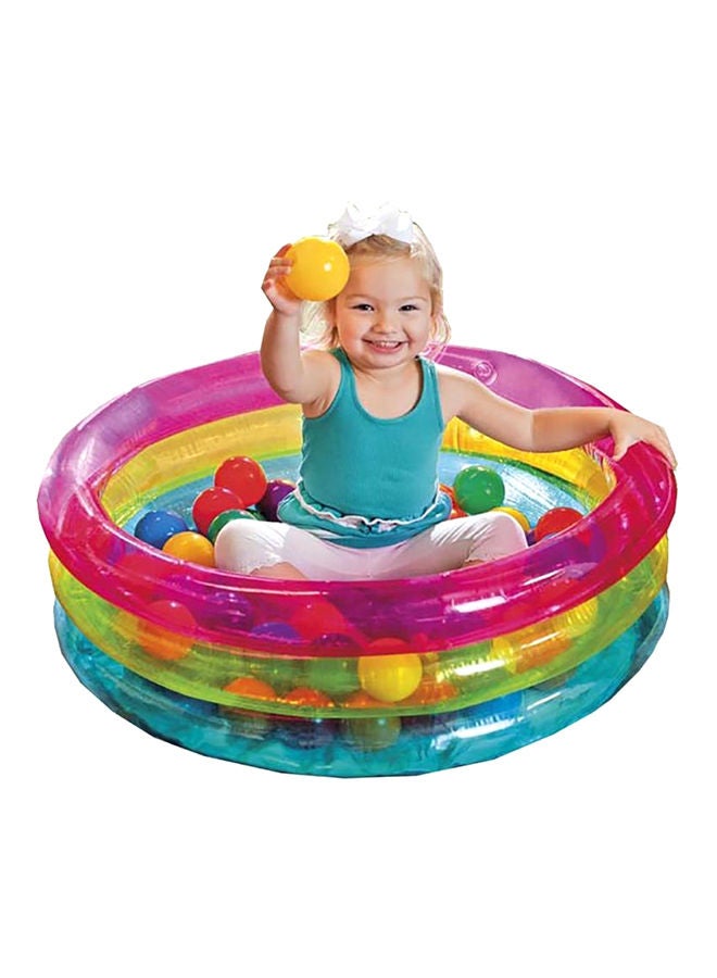 INTEX Inflatable Classic 3-Ring Baby Ball Pit With 50 Colorful 2½" (6.5Cm) Fun Ballz 86x25cm - Image 2
