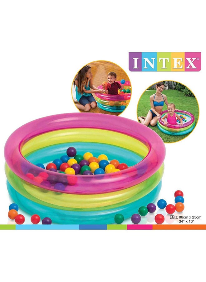 INTEX Inflatable Classic 3-Ring Baby Ball Pit With 50 Colorful 2½" (6.5Cm) Fun Ballz 86x25cm - Image 4