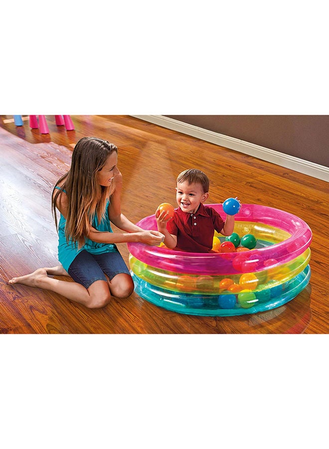 INTEX Inflatable Classic 3-Ring Baby Ball Pit With 50 Colorful 2½" (6.5Cm) Fun Ballz 86x25cm - Image 3