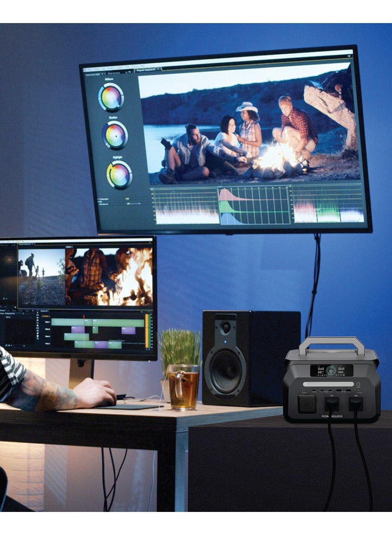 باورولوجي محطة طاقة محمولة Dynamic800 بقدرة 800 واط / سعة بطارية 512 واط في الساعة / مولد طاقة محمول / مولد للتخييم والأنشطة الخارجية / مولد طاقة شمسية / شحن سريع في 1.2 ساعة - أسود - Image 2