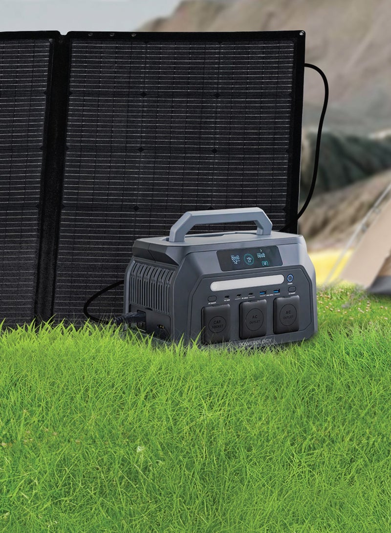 باورولوجي محطة طاقة محمولة Dynamic800 بقدرة 800 واط / سعة بطارية 512 واط في الساعة / مولد طاقة محمول / مولد للتخييم والأنشطة الخارجية / مولد طاقة شمسية / شحن سريع في 1.2 ساعة - أسود - Image 3
