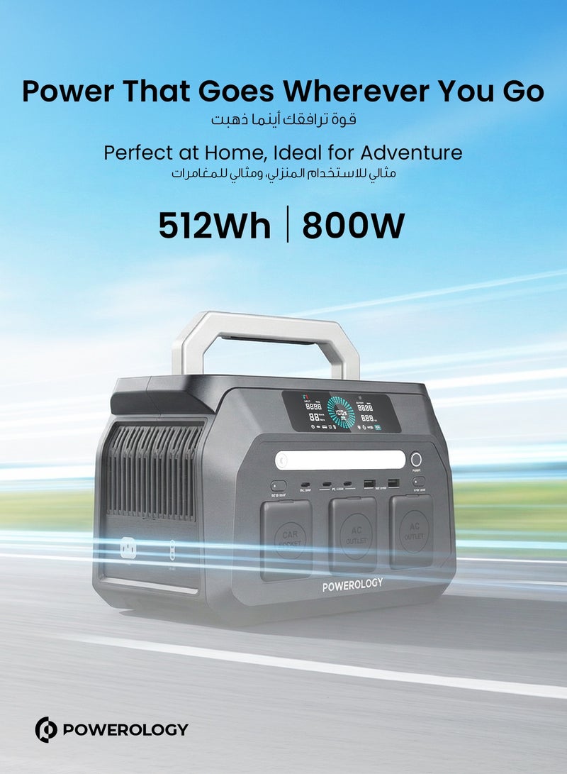 Powerology Power Station with Digital Display, 300W Solar Generator, 100W PD Output, Fast Recharge in 1.2H, Portable Generator with 3 AC Outlets, Instant Backup Power, for Power Outage/ Laptop/ Outdoor/ Camping/ Phones/ RV - Image 2
