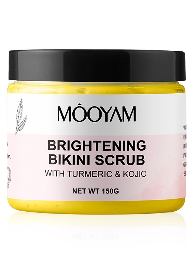 MOOYAM Brightening Bikini Scrub With Turmeric & Kojic for Ingrown Hair Treatment Exfoliating Bump Eraser for Inner Thighs Bikini Line Armpits Dark Spot Corrector - Image 3
