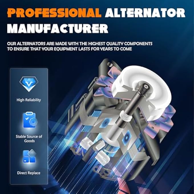 TadaMark New Alternator AFD0052 Compatible with 2001 2002 Ford Crown Victoria 2002-2004 Explorer Mercury Mountaineer 2003 2004 Lincoln Aviator 400-14047 F6OU-10300-AA F5OU-10300-FC F6OU-10300-AB 7773N-6G2 - Image 2