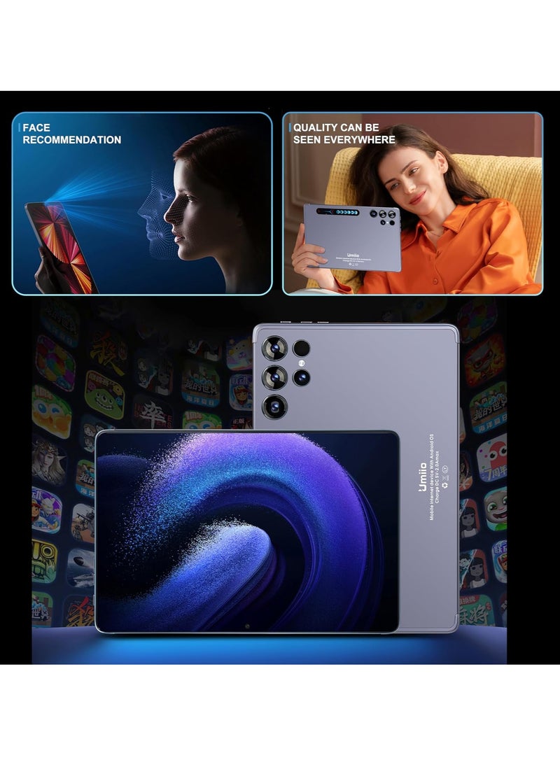 Umiio Smart Android Tablet S24 Ultra 10.1-inch HD Display with Touchpad Keyboard/Case and EWB Handbag 12GB RAM 512GB ROM 5G Network Dual SIM Kids Tablet WiFi GPS Slim Tab-Grey  - Image 4