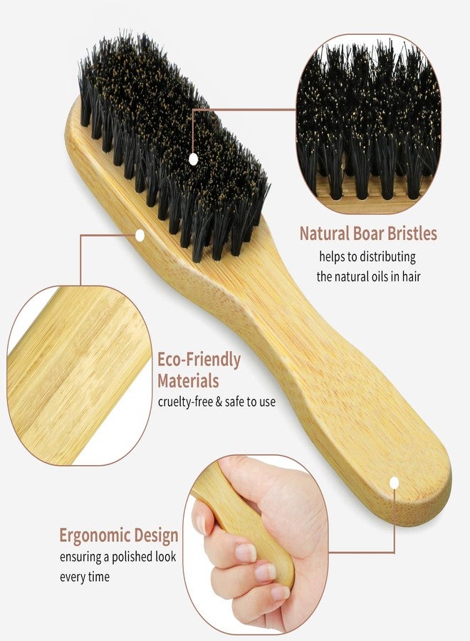 Combetter Slick Back Hair Brush - Soft Bristles for Laying Down Edges & Glossy Finish | Mini/Trave Boar Bristle Brush to Style, Polish & Smooth Frizz for Baby Hair and Sleeks Ponytails/Buns - Image 2