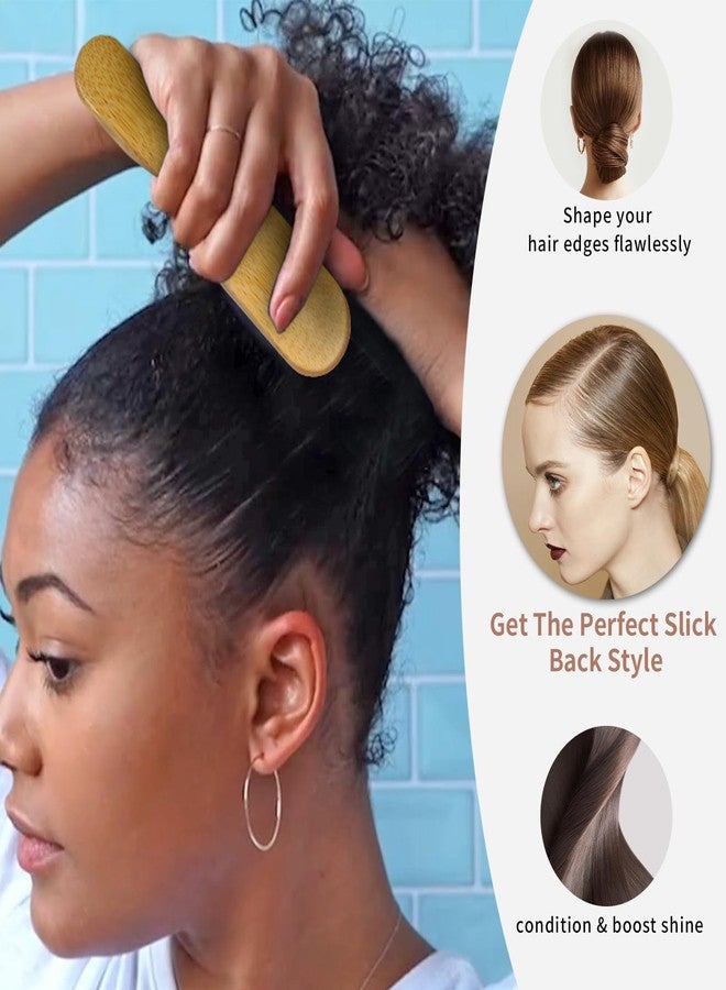 Combetter Slick Back Hair Brush - Soft Bristles for Laying Down Edges & Glossy Finish | Mini/Trave Boar Bristle Brush to Style, Polish & Smooth Frizz for Baby Hair and Sleeks Ponytails/Buns - Image 3