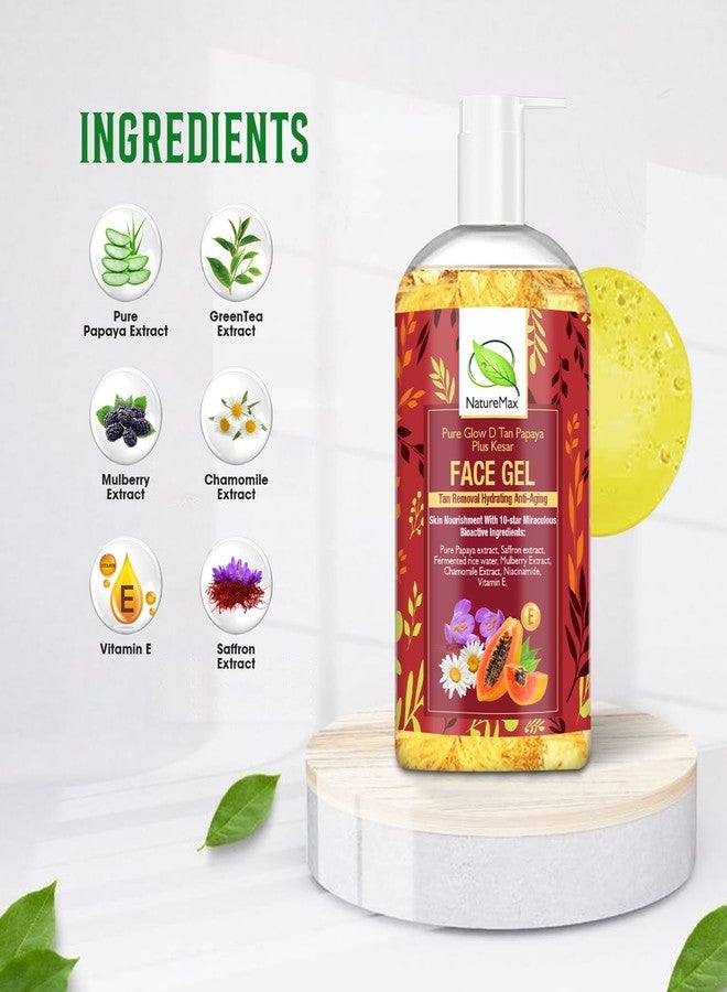 NATUREMAX غسول الوجه المرطب ناتشر ماكس بيور جلو الخالي من الكبريتات مع جل البابايا والزعفران لإزالة التصبغات - 200 مل + 300 مل | غسول وجه غني بالنياسيناميد وفيتامين E والكولاجين النباتي | منظف لطيف مضاد للبهتان مع الشاي الأخضر وإكليل الجبل والرمان | جل البابايا والزعفران لبشرة أكثر إشراقًا 10 مرات لبشرة زجاجية | طبيعي، خالٍ من السموم، تم اختباره من قبل أطباء الجلدية | للرجال والنساء | لجميع أنواع البشرة - Image 3