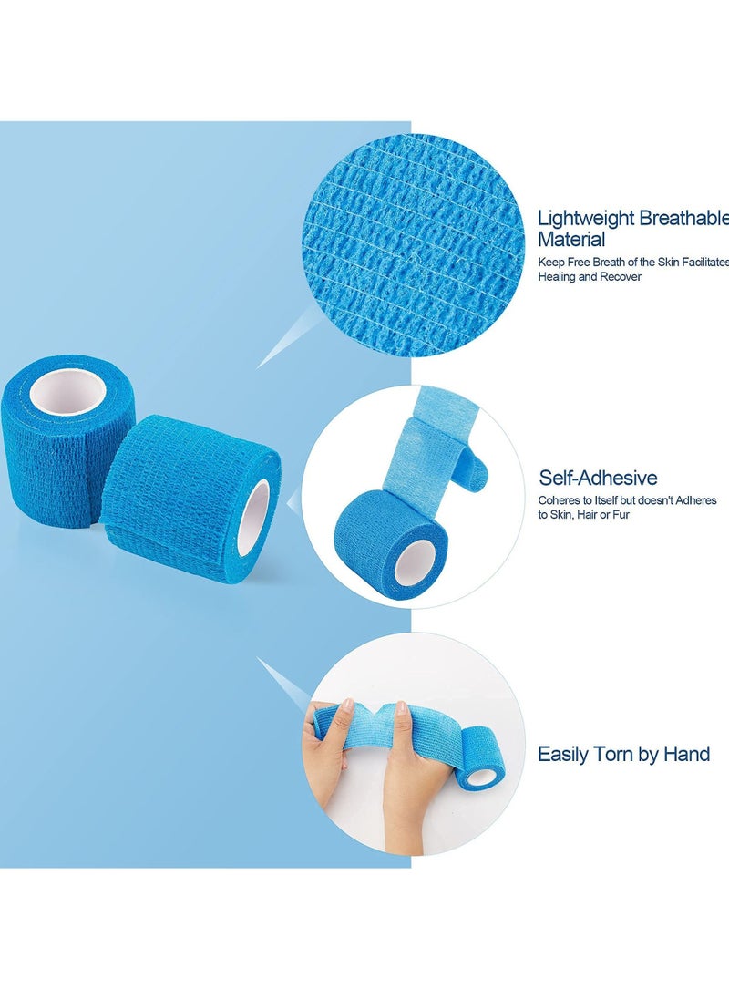 SYOSI Cohesive Bandages 12 Rolls Self-Adherent Non Woven Bandage Wrap Pet Vet Elastic Sports Water Repellent Breathable for Wrist Ankle Strains Sprains Swelling  - Image 3