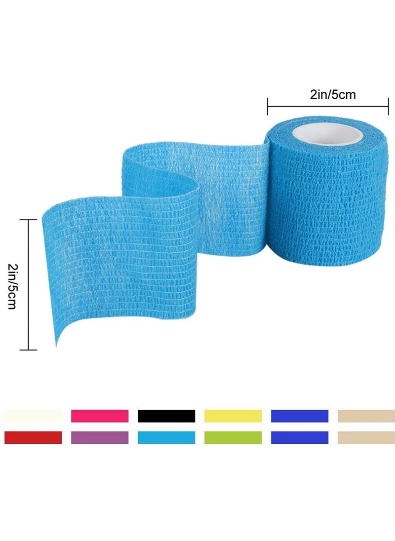 SYOSI Cohesive Bandages 12 Rolls Self-Adherent Non Woven Bandage Wrap Pet Vet Elastic Sports Water Repellent Breathable for Wrist Ankle Strains Sprains Swelling  - Image 5