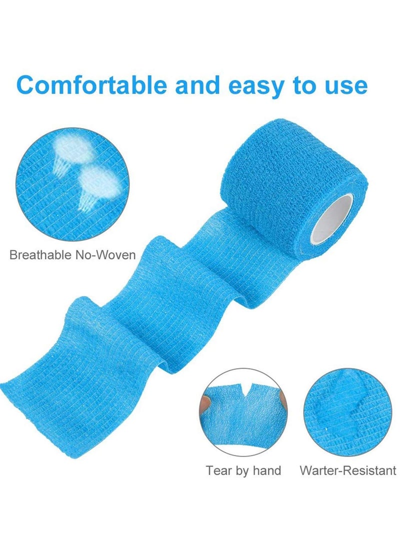 SYOSI Cohesive Bandages 12 Rolls Self-Adherent Non Woven Bandage Wrap Pet Vet Elastic Sports Water Repellent Breathable for Wrist Ankle Strains Sprains Swelling  - Image 2