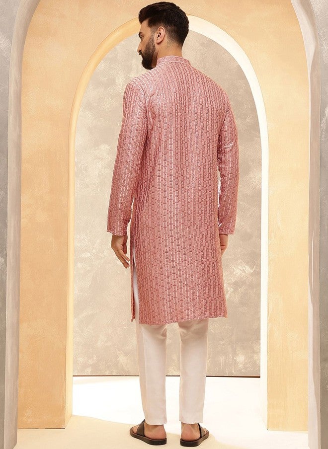 Sojanya قميص كورال مطرّز للرجال - Image 4