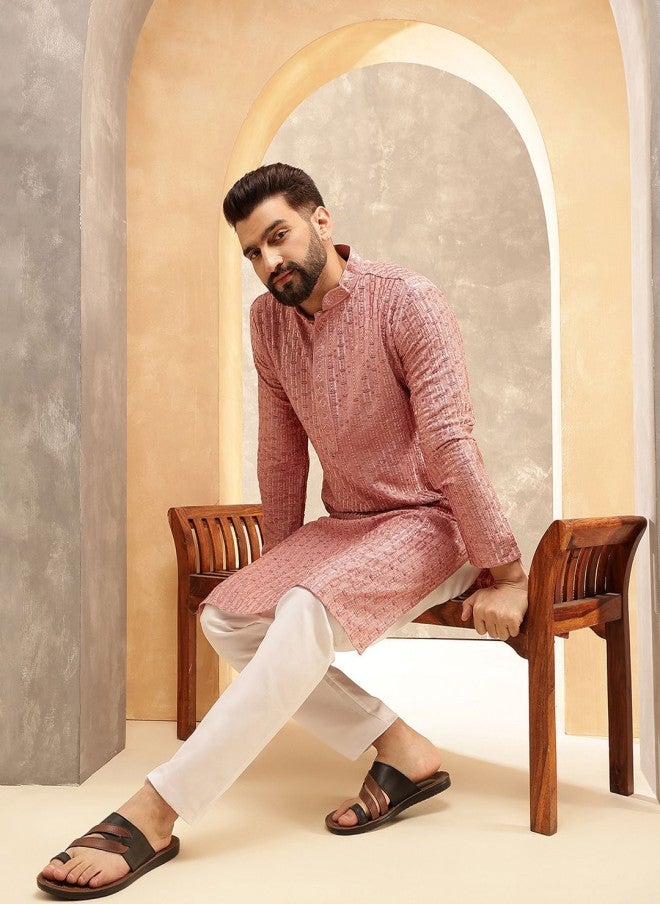 Sojanya قميص كورال مطرّز للرجال - Image 5