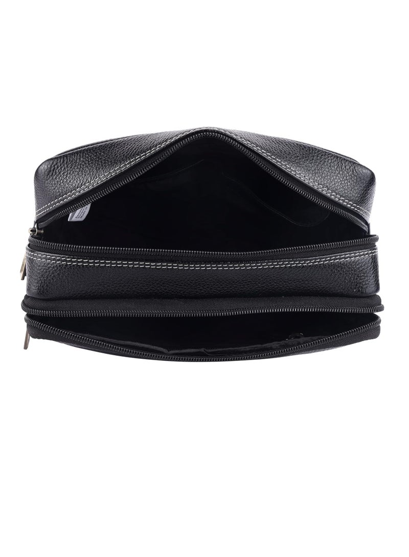 HAMMONDS FLYCATCHER Toiletry Bag Unisex-Genuine Leather Travel Organizer With Multiple Compartments-Black Toiletry Shaving Kit-Toiletry Organizer & Cosmetics Pouch For Women,10.5 CM Large,Small | JNSV - Image 2