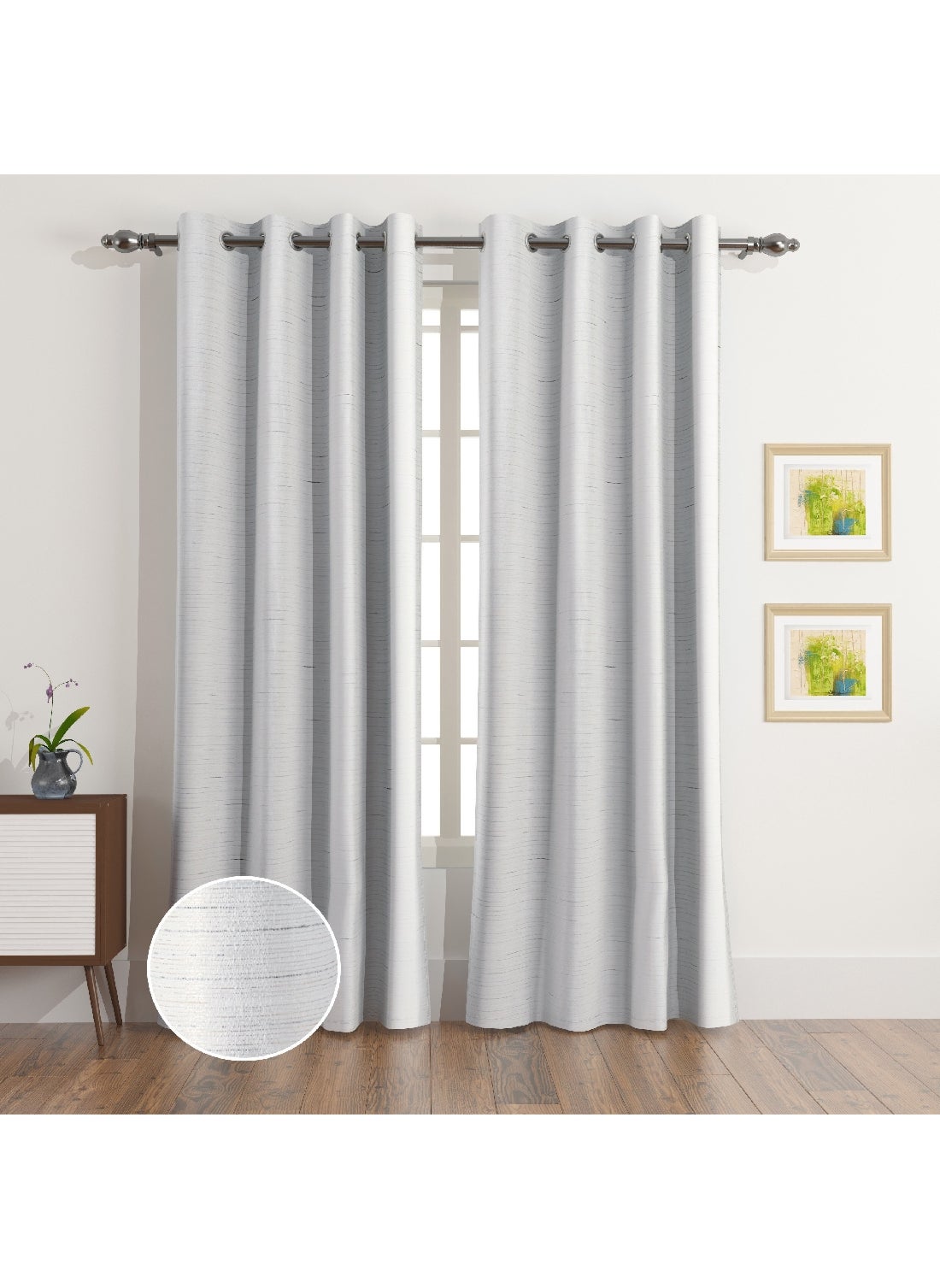 Home Box Lisbon Anvil 2-Piece Jacquard Extra Long Curtain Set 300 x 140 cm 