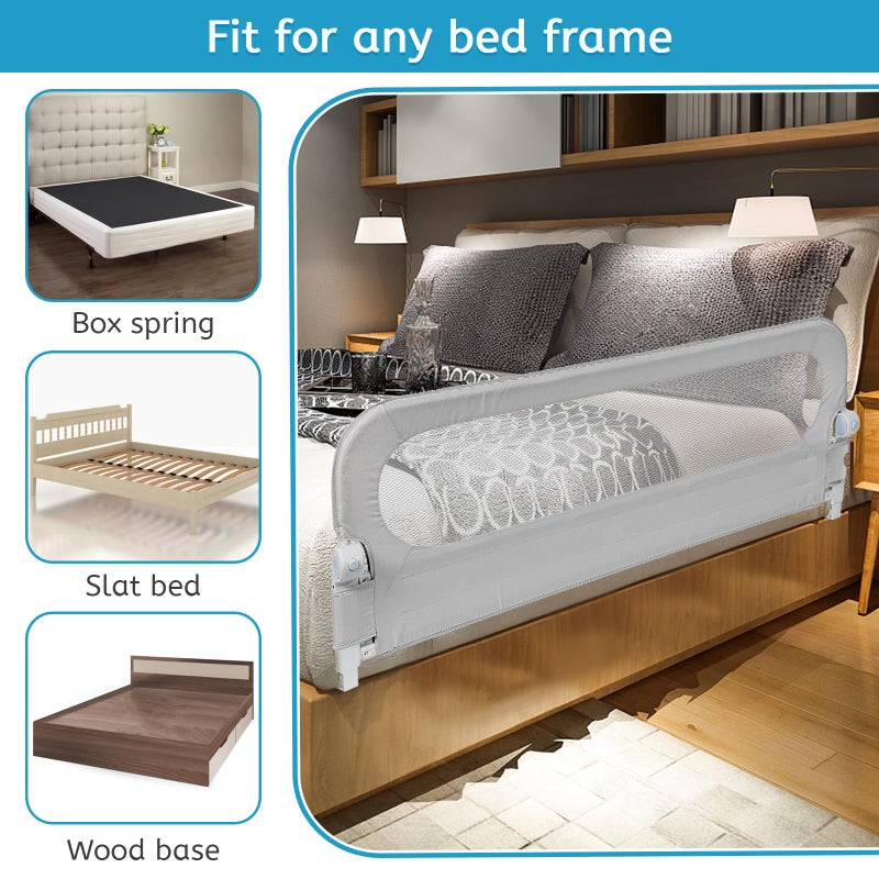 Y- STOP Toddler Bed Rails for Crib Baby Bed Rail Guard for Queen. King Bed, Adjustable Bed Rail Guard with Reinforced Anchor Fit for Slats& Boxspring, Sturdy Crib Bed Rail Guard for Toddlers,Kids - Image 4