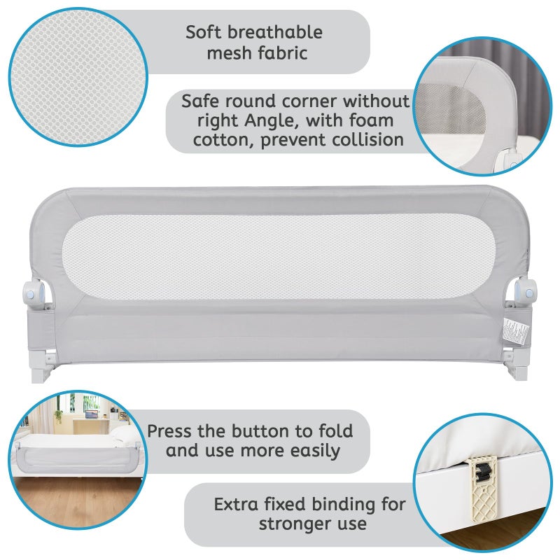 Y- STOP Toddler Bed Rails for Crib Baby Bed Rail Guard for Queen. King Bed, Adjustable Bed Rail Guard with Reinforced Anchor Fit for Slats& Boxspring, Sturdy Crib Bed Rail Guard for Toddlers,Kids - Image 5