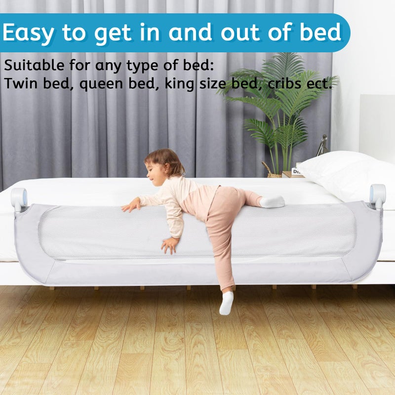 Y- STOP Toddler Bed Rails for Crib Baby Bed Rail Guard for Queen. King Bed, Adjustable Bed Rail Guard with Reinforced Anchor Fit for Slats& Boxspring, Sturdy Crib Bed Rail Guard for Toddlers,Kids - Image 2