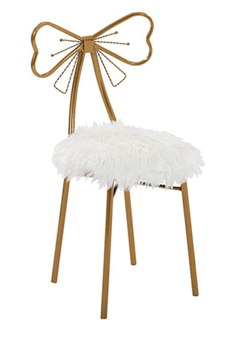 𝐅𝐅𝐃 كرسي فراشة ذهبي - مقعد مكياج حديث، كرسي زينة نورديك لطاولة الزينة، إطار حديدي مريح مع سجادات مضادة للانزلاق، متعدد الاستخدامات لغرفة النوم وغرفة المعيشة والحمام وديكور المنزل - Image 1