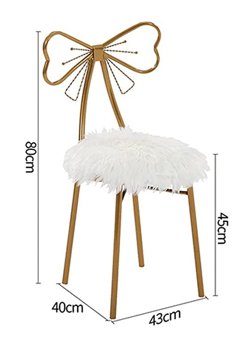 𝐅𝐅𝐃 كرسي فراشة ذهبي - مقعد مكياج حديث، كرسي زينة نورديك لطاولة الزينة، إطار حديدي مريح مع سجادات مضادة للانزلاق، متعدد الاستخدامات لغرفة النوم وغرفة المعيشة والحمام وديكور المنزل - Image 2