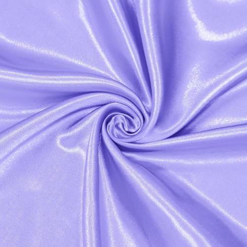 Filloxy Plain Silky Shine Satin Fabric Material for Fashion Design Stitching Multiple Use Includes Dress, Pillow Cover, Designer Cloths, Home Decor Material - 44" Hight (Lavender, 2 Meter) - Image 1