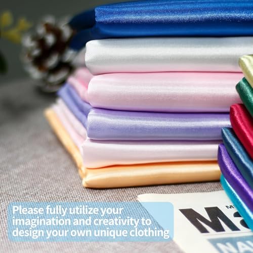 Filloxy Plain Silky Shine Satin Fabric Material for Fashion Design Stitching Multiple Use Includes Dress, Pillow Cover, Designer Cloths, Home Decor Material - 44" Hight (Lavender, 2 Meter) - Image 4