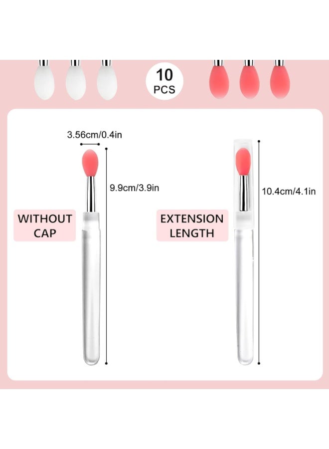 10 Pcs Silicone Nail Powder Applicator Brush, Reusable Silicone Lip & Nail Art Brushes for Holographic Chrome, Mirror, Glitter Powder, Pigment, Lipstick, Eyeshadow Makeup (Red) - Image 4