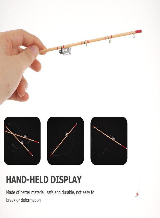 TOYANDONA Miniature Fishing Pole, 2pcs Miniature Fishing Rod Dollhouse Fishing Pole for Dollhouse Decoration Accessories - Image 3