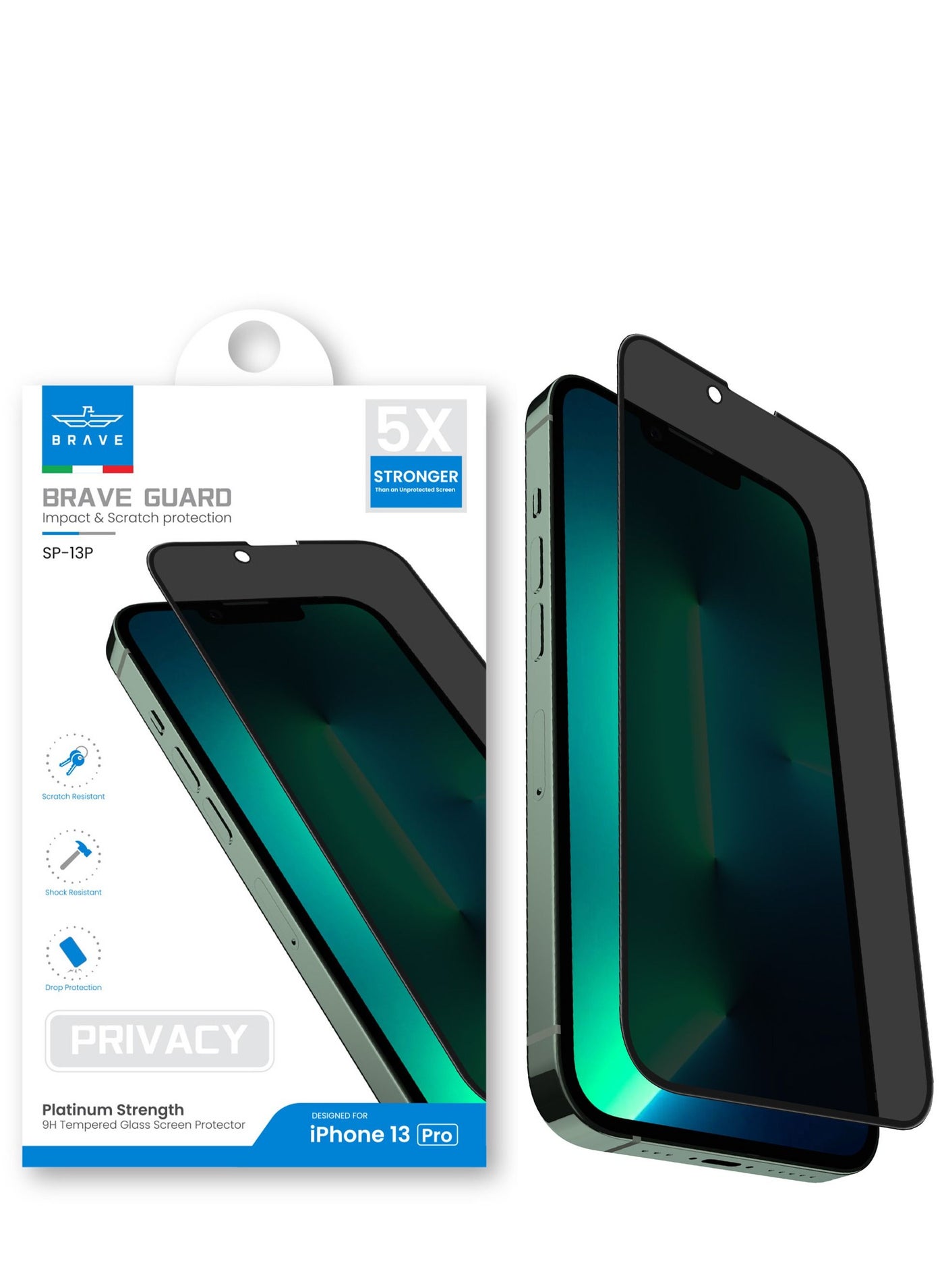 iPhone 13 Pro 6.1" Premium Privacy Screen Protector – 9H Tempered Glass, Anti-Spy Full Privacy Filter, Edge-to-Edge Protection, Scratch & Shock Resistant, HD & Ultra HD Clarity, Anti-Fingerprint & Anti-Oil Coating, Case-Compatible, High Touch Responsiveness, Easy Bubble-Free Installation with Alignment Frame, Durable Protection – Black