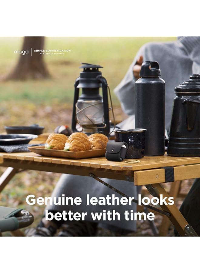 Elago Airpods 3 Leather Case Black - Image 5