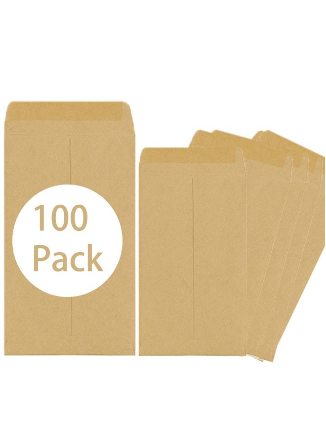 Happy D 100 Pack Seed Envelopes, Small Coin Envelopes, Self-Adhesive Kraft Paper Envelopes for Cash, Seeds, Mini Parts, Stamps, Storage, Office, Garden, or Wedding Gift (2.25"×3.5") - Image 1