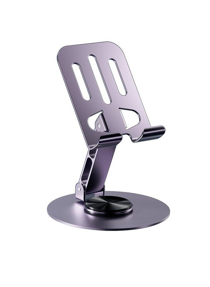 حامل هاتف/جهاز لوحي يدور 360 درجة، حامل هاتف مكتبي قابل للطي والتعديل بالكامل (أرجواني) - Image 1