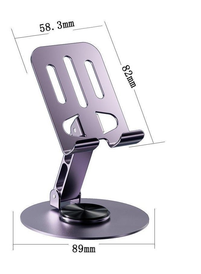 حامل هاتف/جهاز لوحي يدور 360 درجة، حامل هاتف مكتبي قابل للطي والتعديل بالكامل (أرجواني) - Image 2