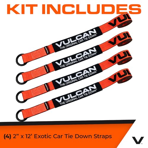 VULCAN Exotic Car Rim Tie Down Set - 2 Inch x 144 Inch - 4 Straps - PROSeries - 3,300 Pound Safe Working Load - Image 3