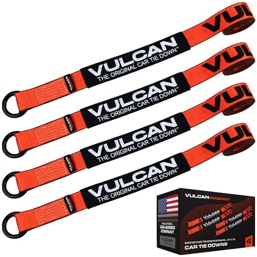 VULCAN Exotic Car Rim Tie Down Set - 2 Inch x 144 Inch - 4 Straps - PROSeries - 3,300 Pound Safe Working Load - Image 1