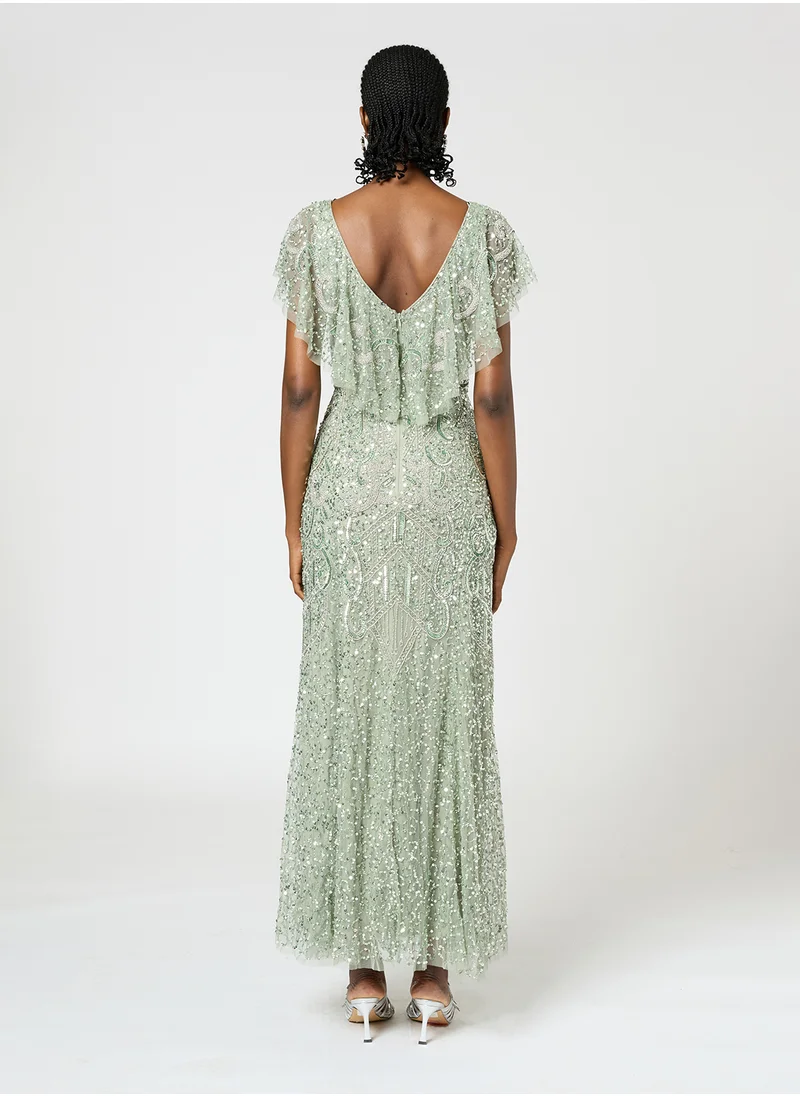 BEAUUT Remi Embellished Sequin Maxi Dress