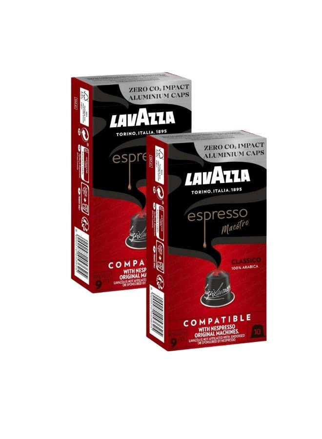 Lavazza NESPRESSO Espresso Classico, 100% Arabica, Nespresso Original Compatible Aluminum capsules, Pack of 20 capsules - Image 1
