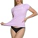 Hurley Rash Guard for Women Short Sleeve Swim Shirts for Women Rashguard UPF 50 SPF UV Protection Lilac - Image 2