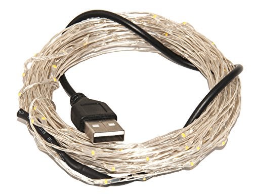 Karlling USB Plug in LED Fairy Lights,50 LED Bulbs 16 Ft Silver Wire Waterproof Starry String Lights for Bedroom Patio Garden Party Wedding Commercial Lighting (Warm White) - Image 2