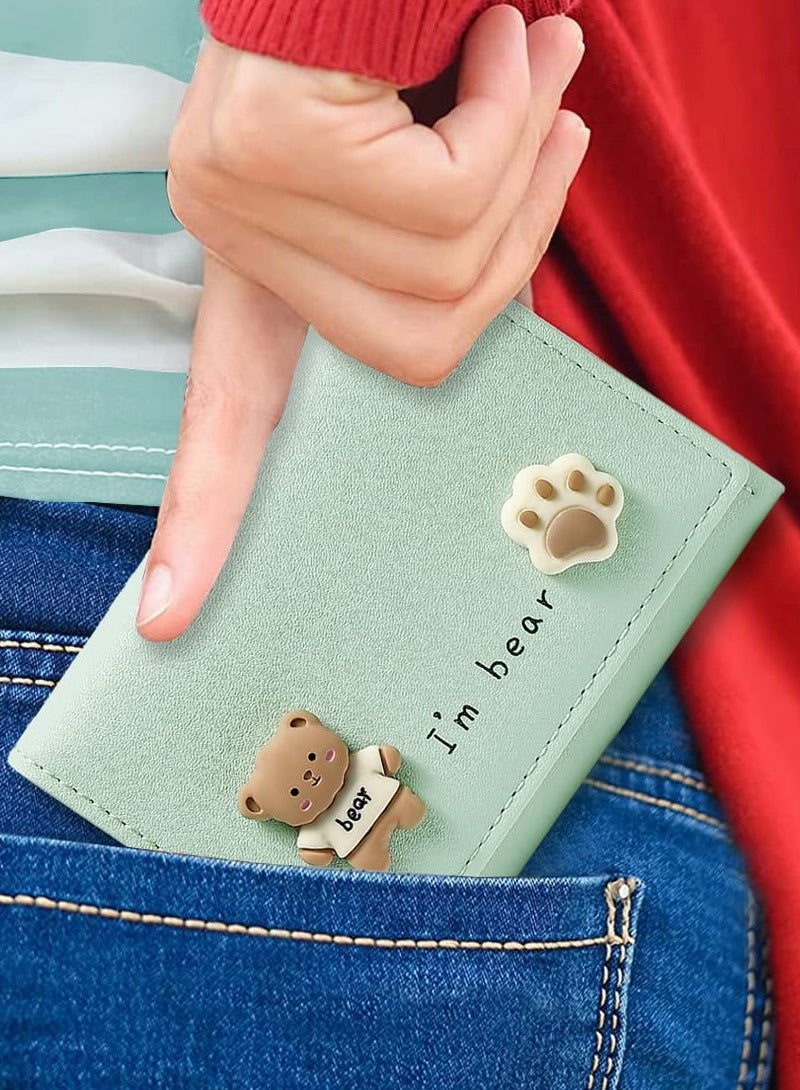 Excefore Small Wallet, Cartoon Cute Wallet for Girls, Trifold Wallet Slim Coin Purse Cash Pocket ID Window, PU Leather Slim Purse - Image 5