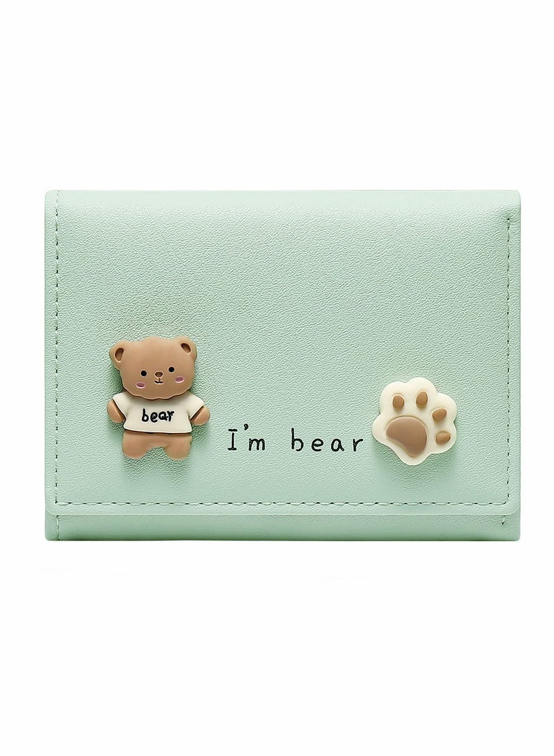 Excefore Small Wallet, Cartoon Cute Wallet for Girls, Trifold Wallet Slim Coin Purse Cash Pocket ID Window, PU Leather Slim Purse - Image 1