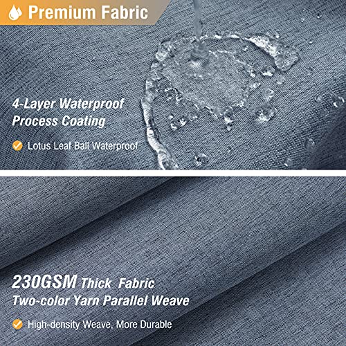 BTTN Fabric Shower Curtain, Linen Textured Heavy Duty Polyester Cloth Shower Curtain Set with Plastic Hooks, Blue Grey, 72" W x 72" L (Pack of 1) - Image 2